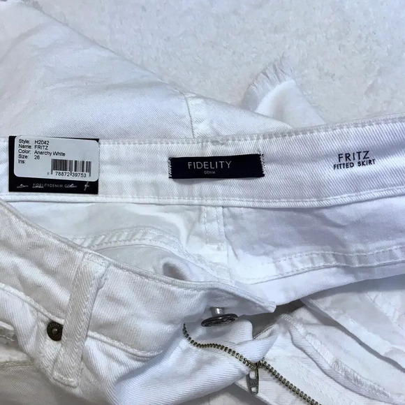 Fidelity Denim NWT White Jean Mini Skirt Women 26 - Picture 11 of 13